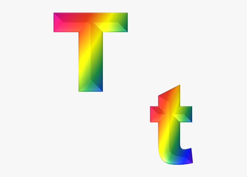 T Letter Rainbow, HD Png Download
