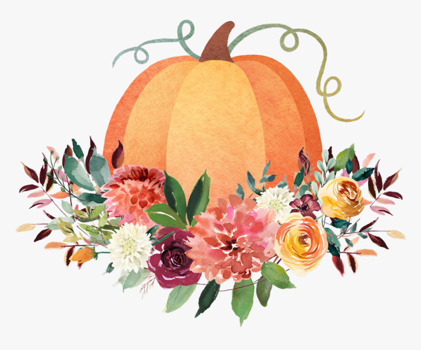 #flowers #pumpkins#thanksgiving #thankful #orange #fallflowers - Pumpkin With Flowers Thankful, HD Png Download