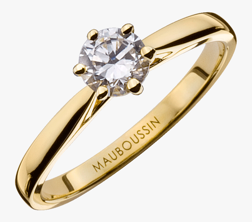 Six De Toi Engagement Ring, Yellow Gold, 0,30ct Diamond - Rose Gold Rings Singapore, HD Png Download