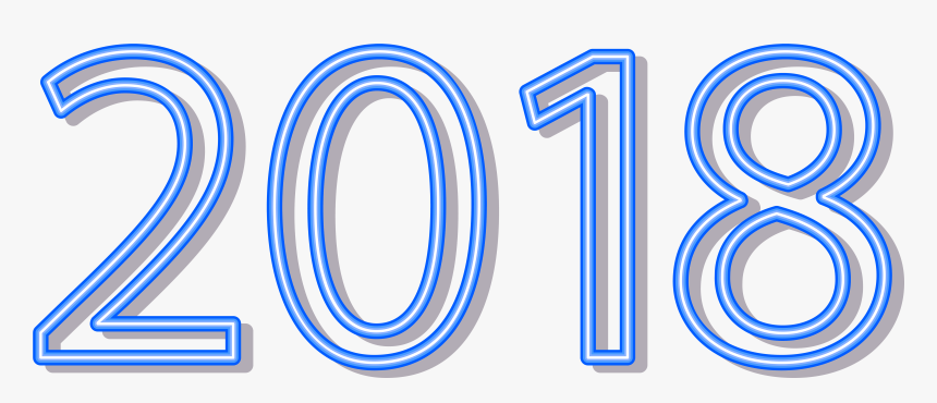 2018 Neon Style Blue Png Clip Art Image, Transparent Png
