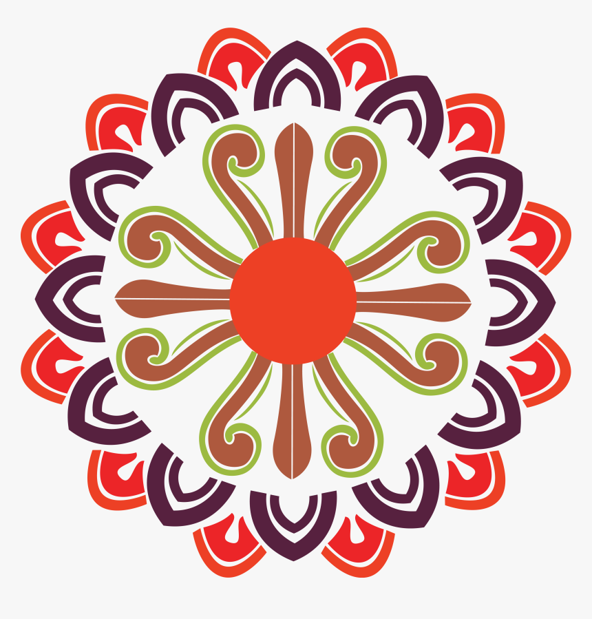 Transparent Red Pattern Png - Rangoli Design Clipart Png, Png Download