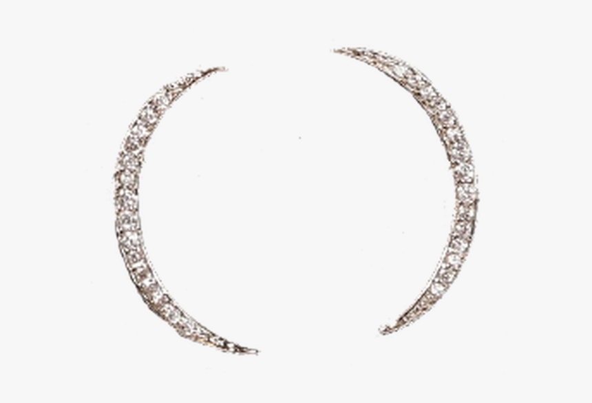 White Gold New Moon Earrings - Body Jewelry, HD Png Download