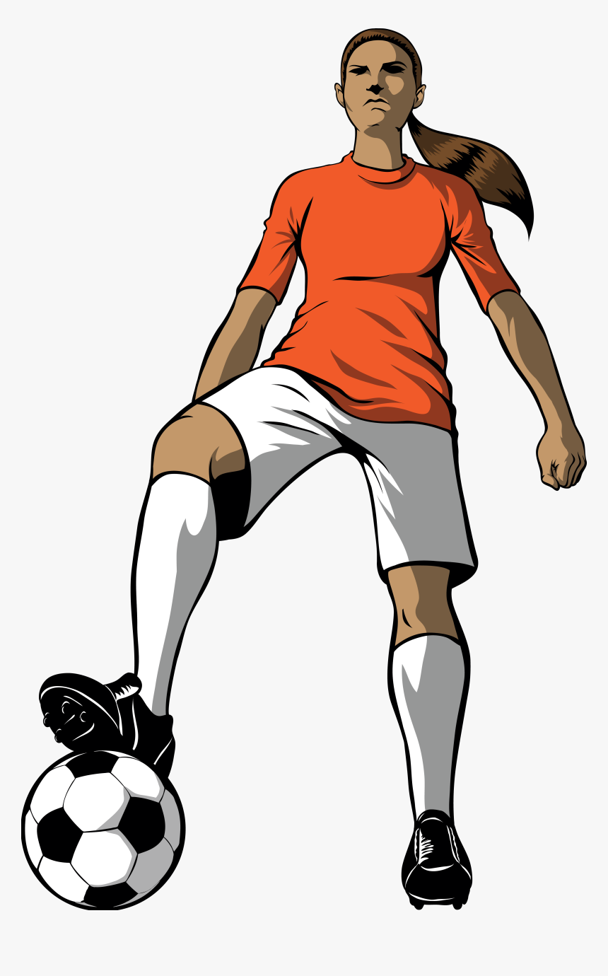 Cartoon - Wallhogs - Woman Soccer Player Clipart, HD Png Download