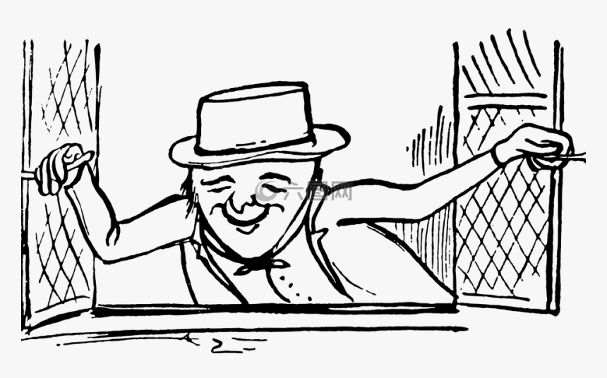 爱德华李尔,素描,酿酒 - Open The Window Cartoon, HD Png Download