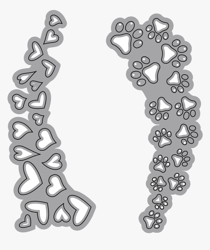 Elizabeth Craft Design Hearts & Pawprints, HD Png Download