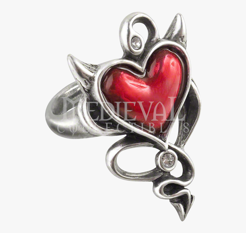 Alchemy Gothic Ulfr6 Devil Heart Ring, HD Png Download