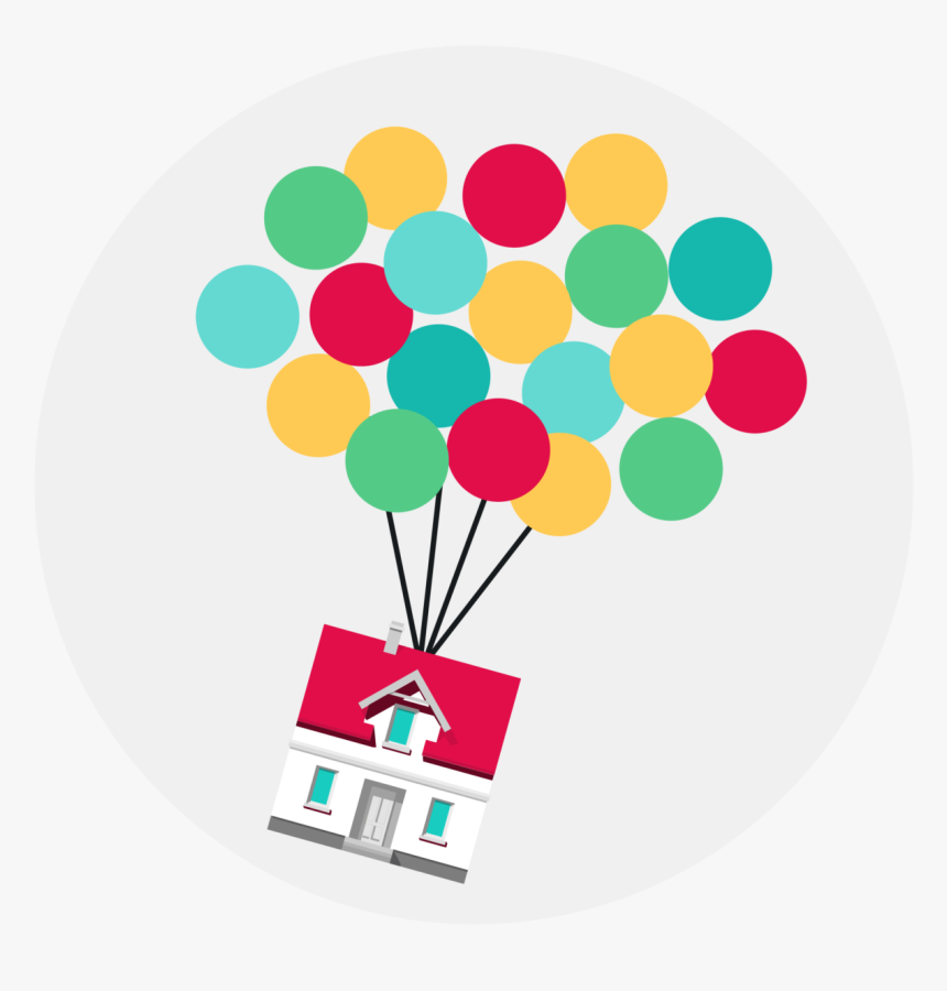 House With Balloons Clipart Graphic Transparent Download - Circle, HD Png Download