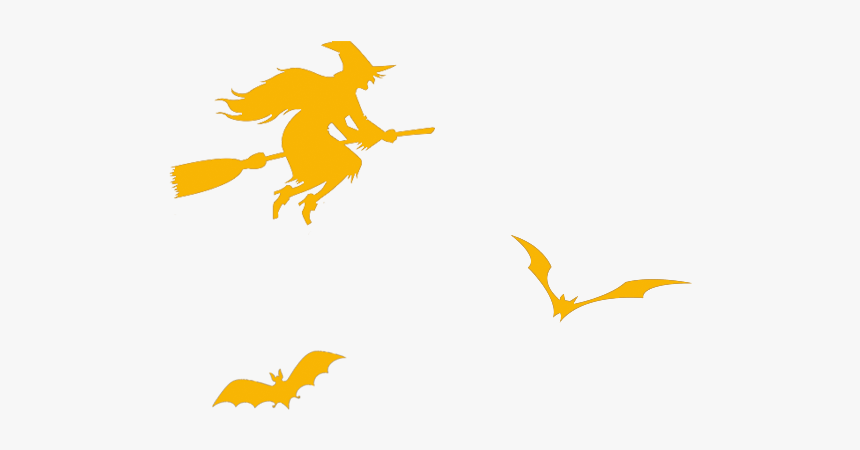 Halloween Witch On Broom, HD Png Download