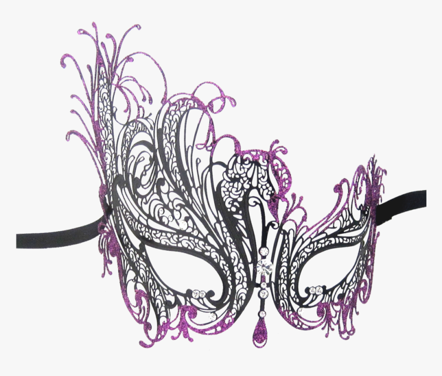 Glitter Series Swan Metal Filigree Laser Cut Venetian - Masquerade Mask Couple Black, HD Png Download