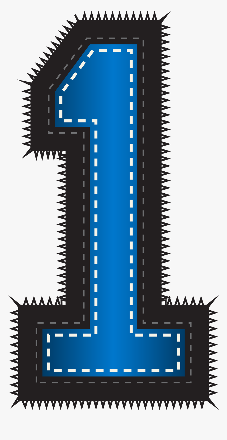 Blue Sport Style Number One Png Clip Art Image - Clipart One, Transparent Png