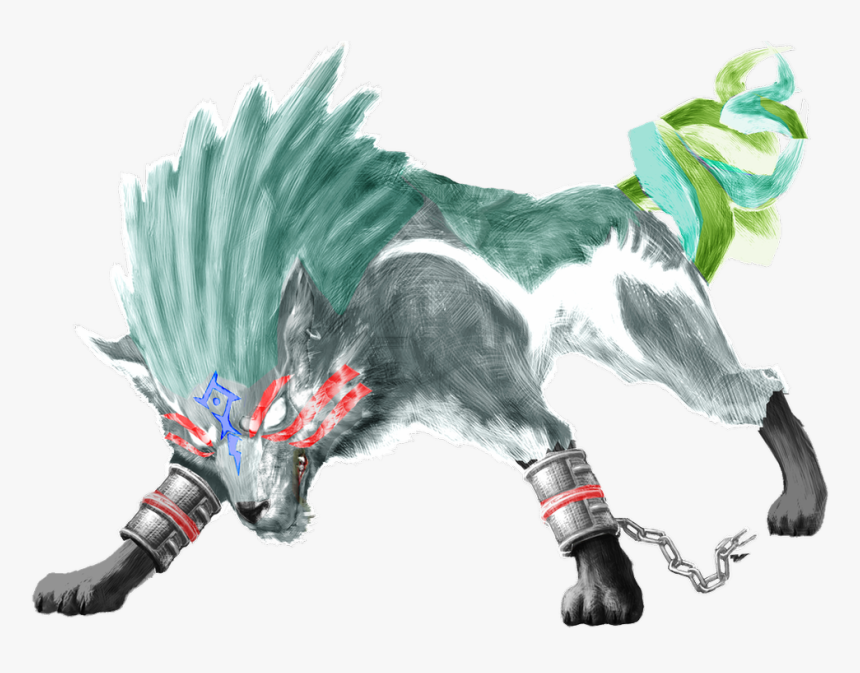 Oni Wolf Link Artwork From Twilight Princess By Zerjer97 - Fierce Deity Wolf Link, HD Png Download