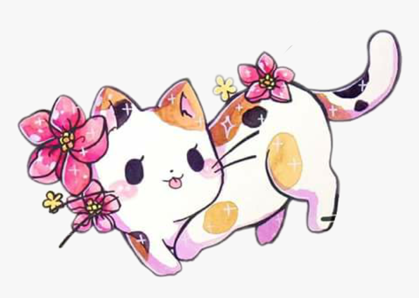 Kawaii Cat Watercolor, HD Png Download