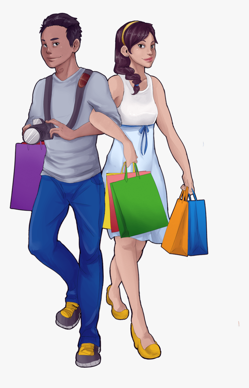 Couple Portrait Of Jay And David Traveling By Arurmz - Illustration, HD Png Download