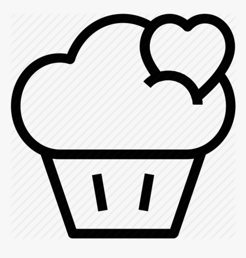 Cupcake Outline Cupcake Drawing Outline At Getdrawings - Cupcake Outline Drawing, HD Png Download