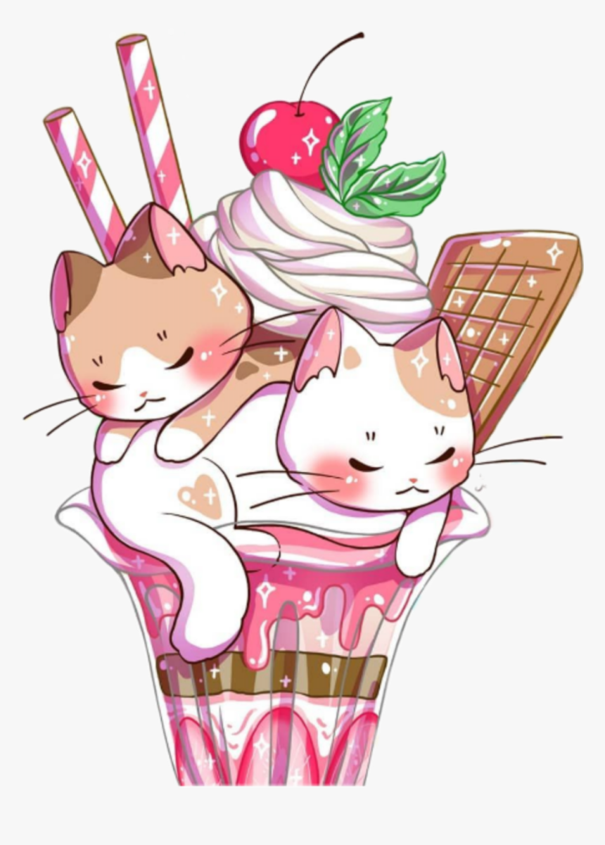 #kawaii #cute #cat #catto #kitten #kitty - Kawaii Cute Cat Kittens, HD Png Download