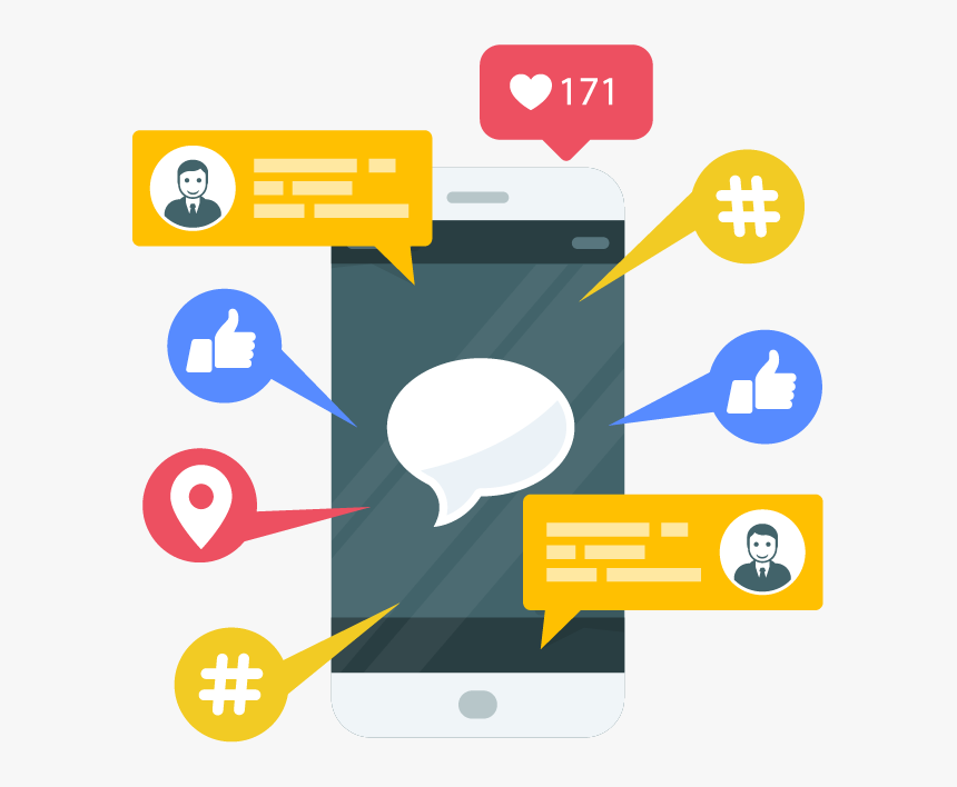 Illustration Of A Smartphone With Several Icons Proceeding - Text Popping Up On Screen, HD Png Download