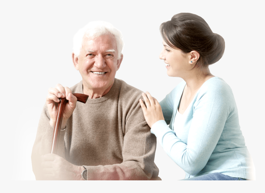 Personne Agée Avec Aidant, HD Png Download