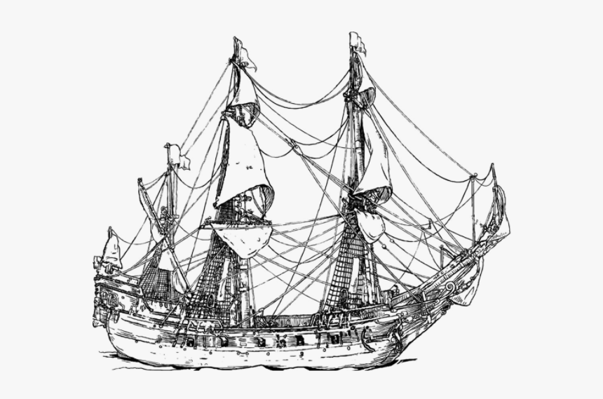 海盗船 素描, HD Png Download