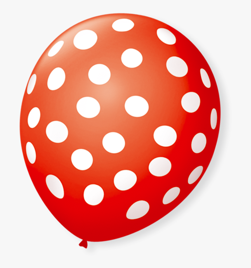 Balão Vermelho Com Bolinhas Branca, HD Png Download