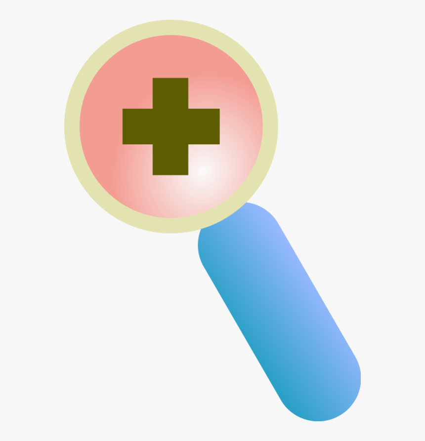 Magnifying Lens With A Plus Sign In The Middle Of The - Cross, HD Png Download