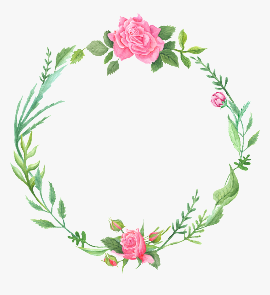 Literary Fan Green Leaf And Flower Wreath Decoration - Flower Wreath Transparent Background, HD Png Download