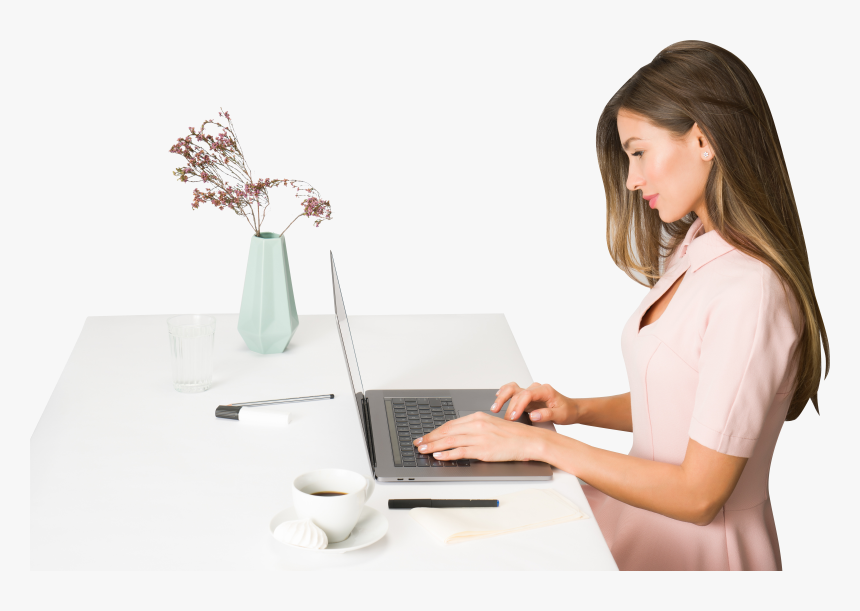Woman Working On Laptop - Online Consulting, HD Png Download