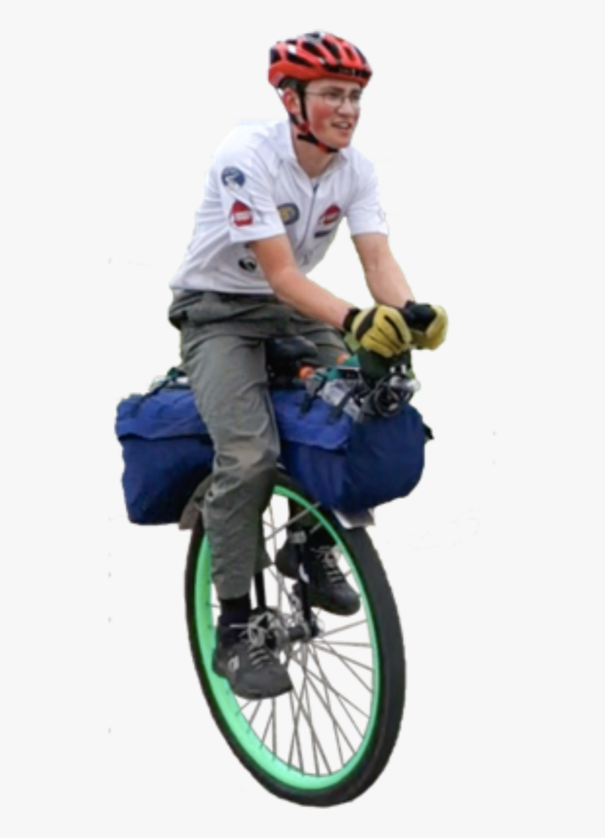 #bike #bicycle #guy #man #freetoedit - Person Riding A Unicycle Png, Transparent Png