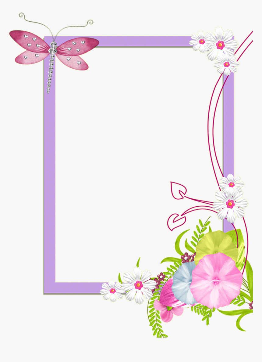 Frame Png - Cute Flower Border Png, Transparent Png