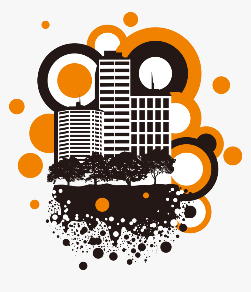 City Background Vector Png Circle, Transparent Png