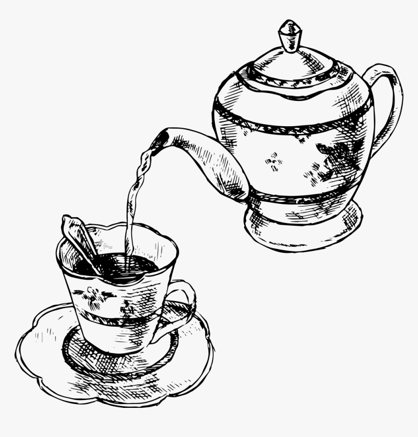 手绘茶壶和杯子图片 - Chinese Teapot Doodle, HD Png Download