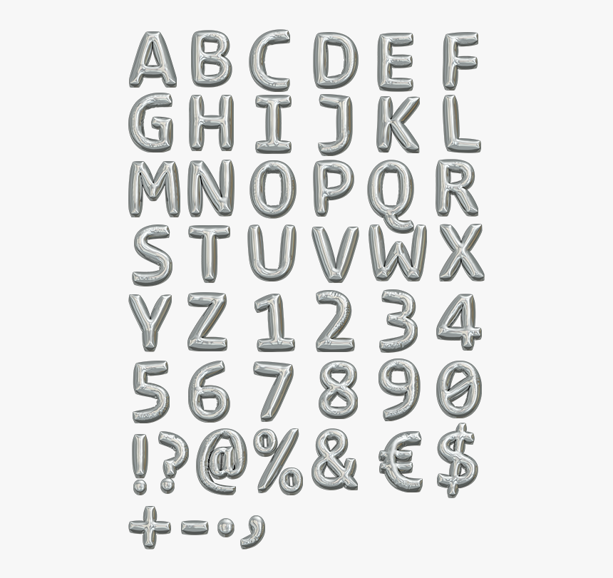 Metallic Balloon Font, HD Png Download
