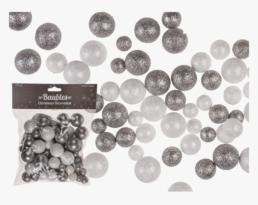 Silver Glitter Balls Foam, HD Png Download