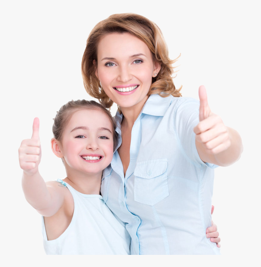 Woman And Daughter Thumbs Up - Mother With A Thumb's Up, HD Png Download