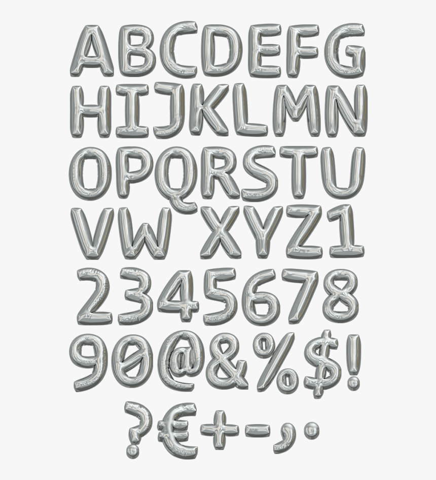 Metallic Balloon Handmade Font - Balloon Letters Font, HD Png Download