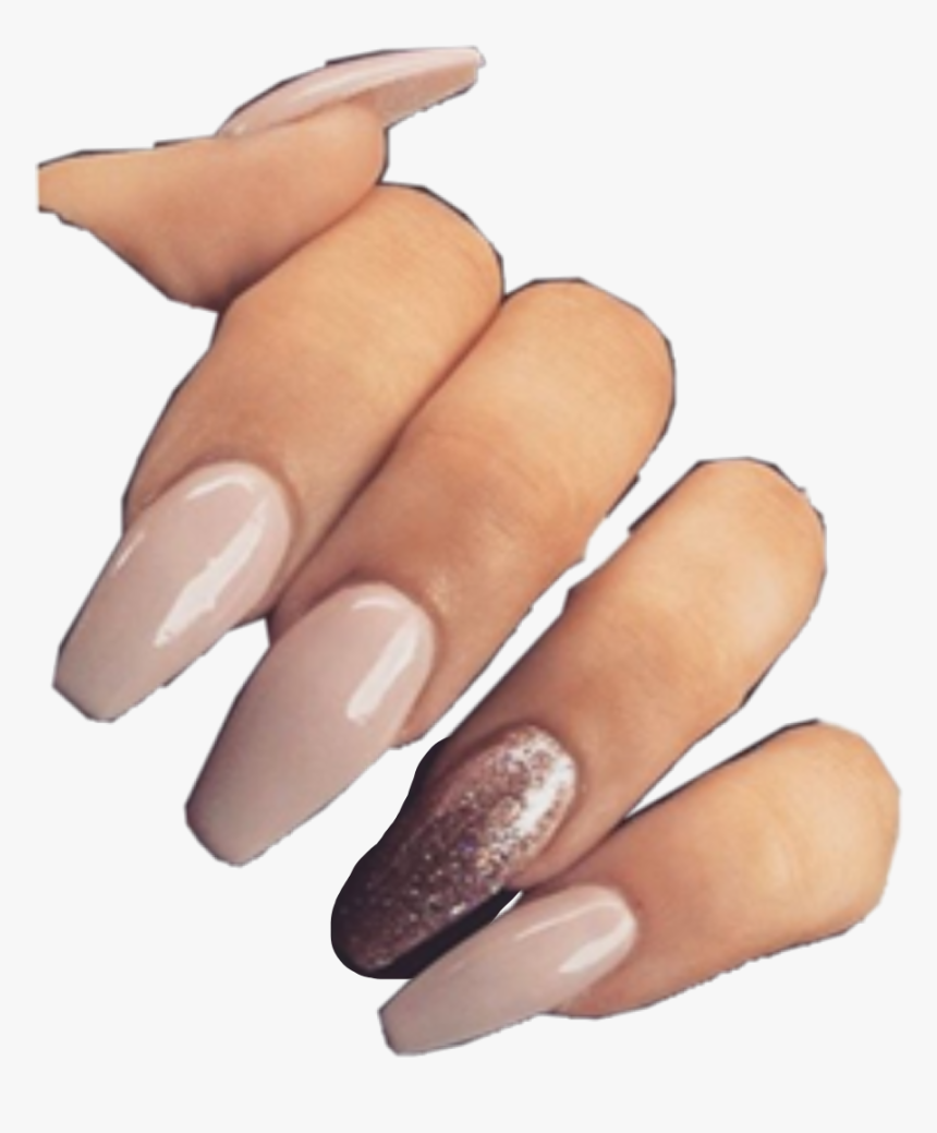 #acrylicnails
 #freetoedit - Nude Acrylic Nails Idea, HD Png Download