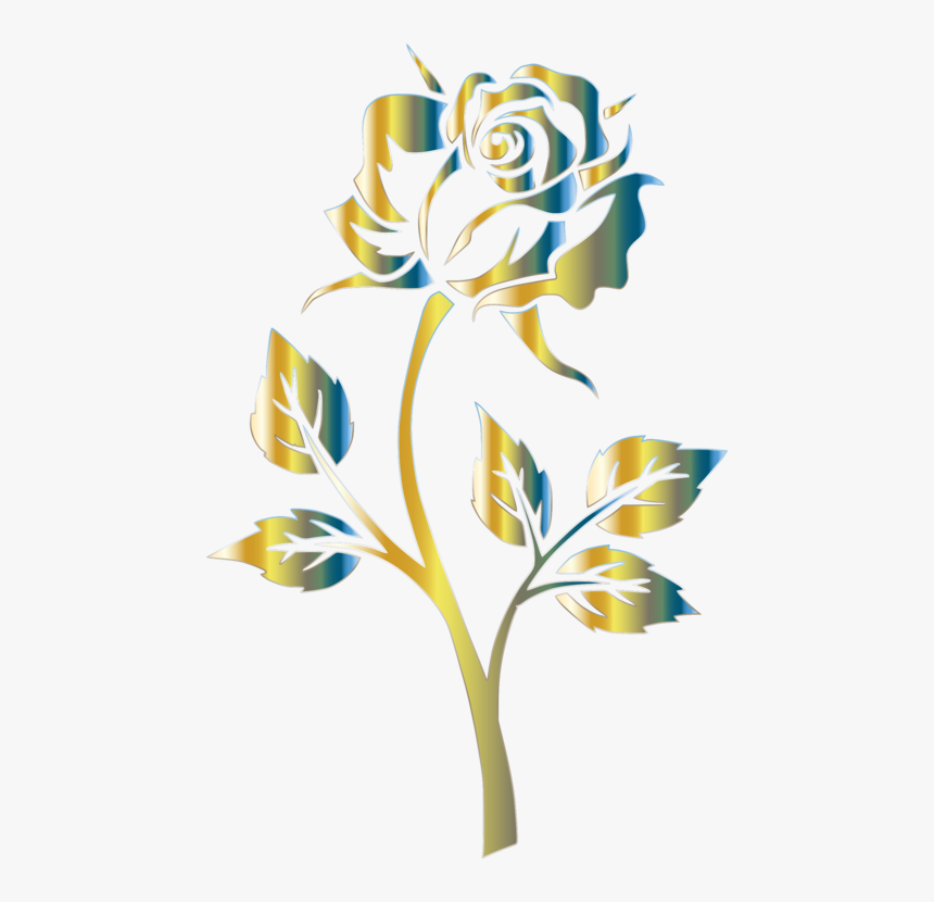 Plant,flora,art - Rose Silhouette, HD Png Download