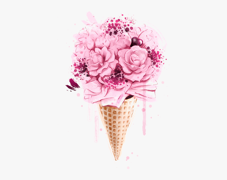 Flower Ice Cream Drawing, HD Png Download