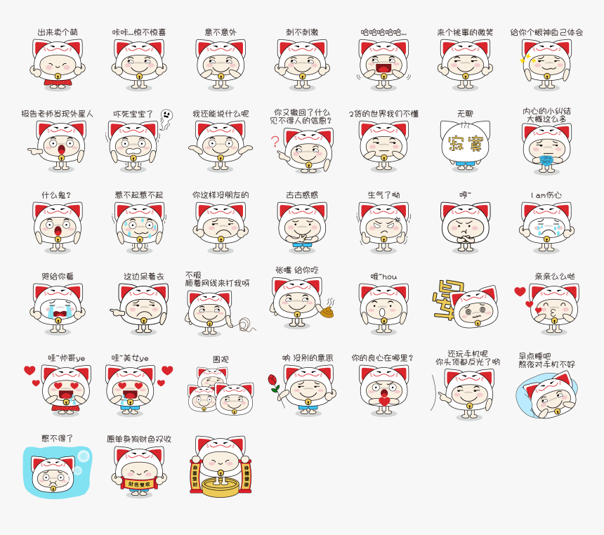 微信饭团招财表情的图片包表情生气难受图片, HD Png Download
