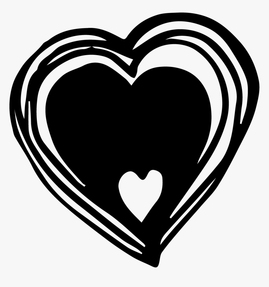 Black White Heart Png, Transparent Png