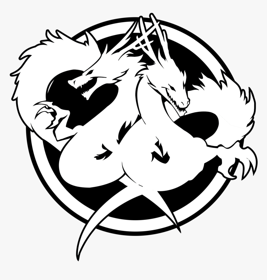 Vector Black And White Stock Drawing Logos Dragon - Double Dragon Neon Dragons, HD Png Download