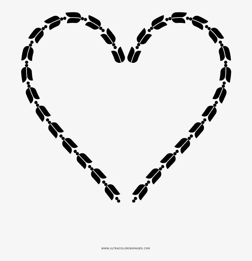 Heart Wreath Coloring Page - Primera Comunion Rosario Dibujo, HD Png Download