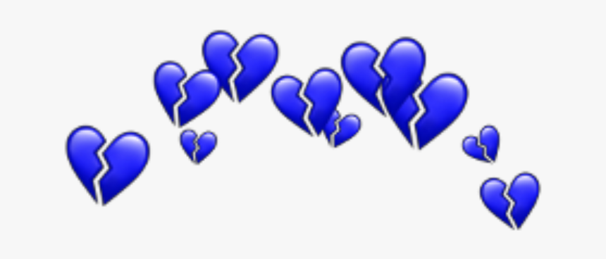 #blue #heart #hearts #heartcrown #crown #heartbroken - Broken Heart Sad Faces, HD Png Download
