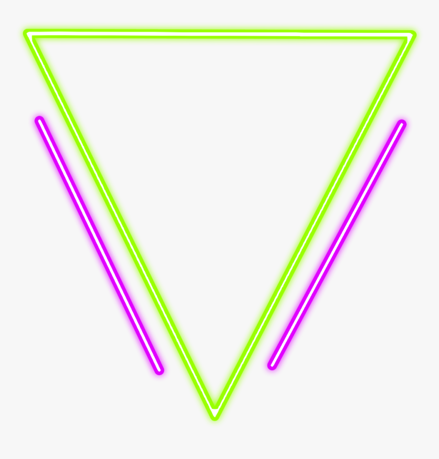 #neon #glow #triangle #green #freetoedit #geometric - Parallel, HD Png Download
