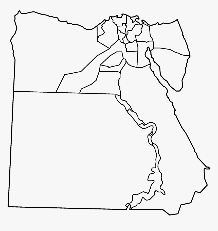 Original File ‎ - Blank Political Map Of Egypt, HD Png Download