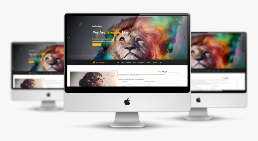 Et Graphic Free Responsive Joomla Template Mockup - Joomla Template, HD Png Download