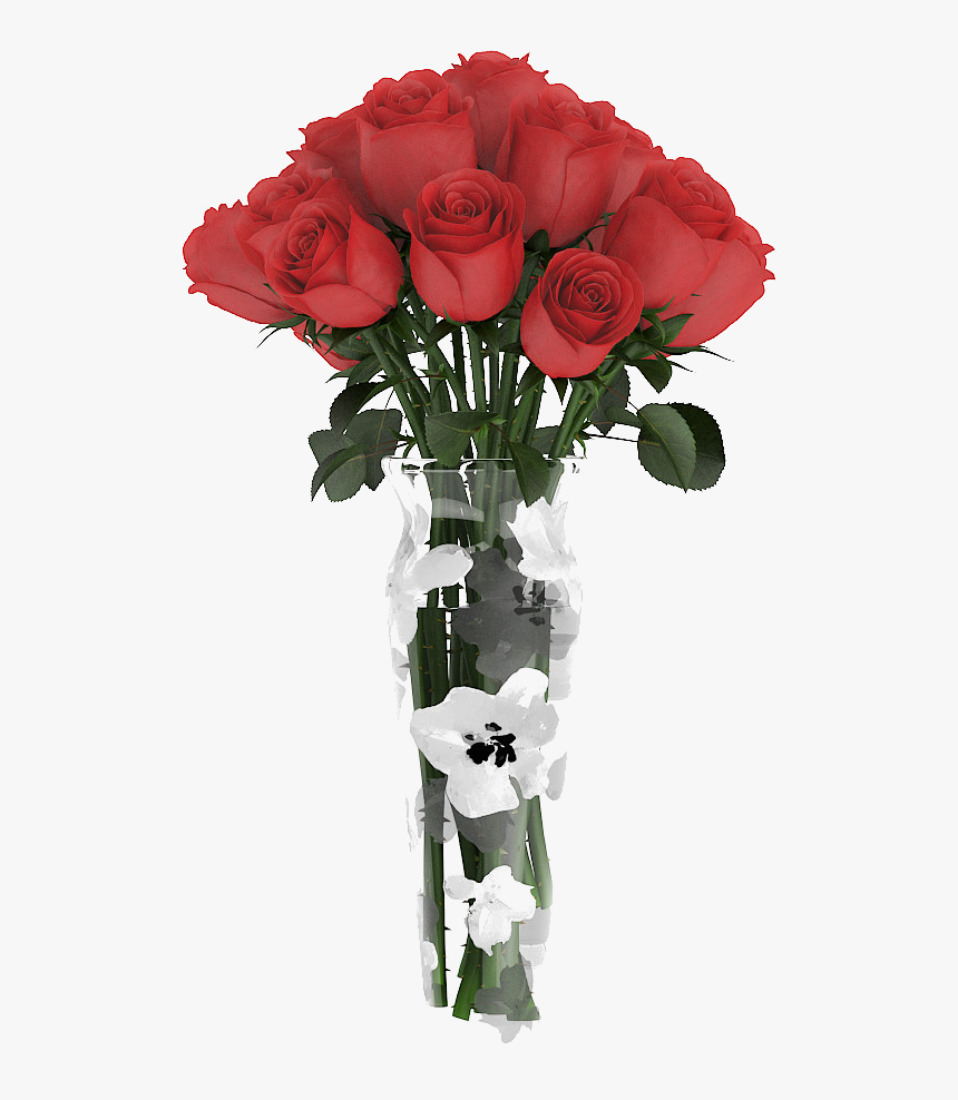 Garden Roses Vase Flower Bouquet - Vase Flower Png Transparent, Png Download