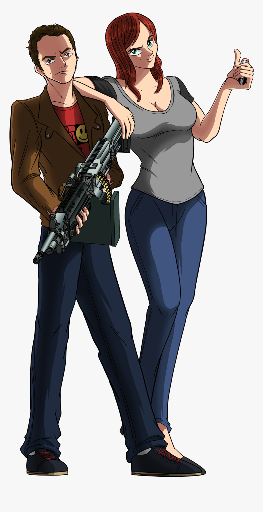 Achievement Hunter Michael And Lindsay Fanart, HD Png Download