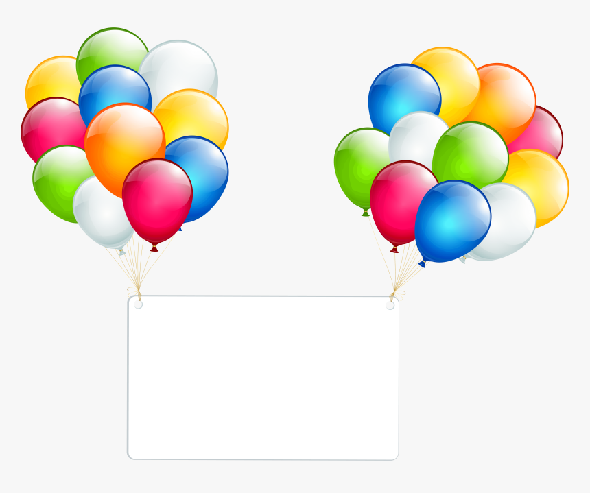 Birthday Card With Balloons Transparent Png Clip Art, Png Download