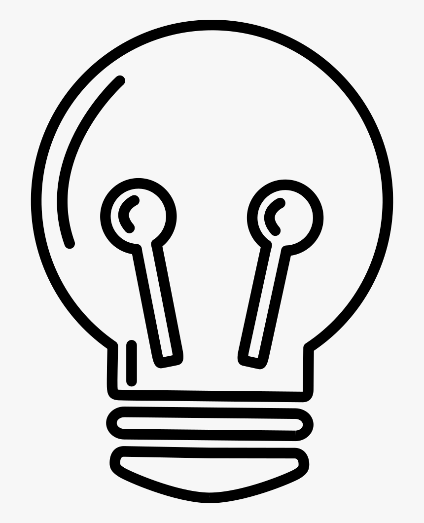 Lightbulb Outlined Illumination Tool - Incandescent Light Bulb, HD Png Download