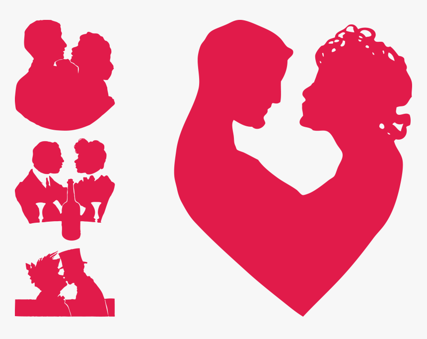Clip Art Couples Silhouette Love Clip Art - Silhouette Of Love Couples, HD Png Download